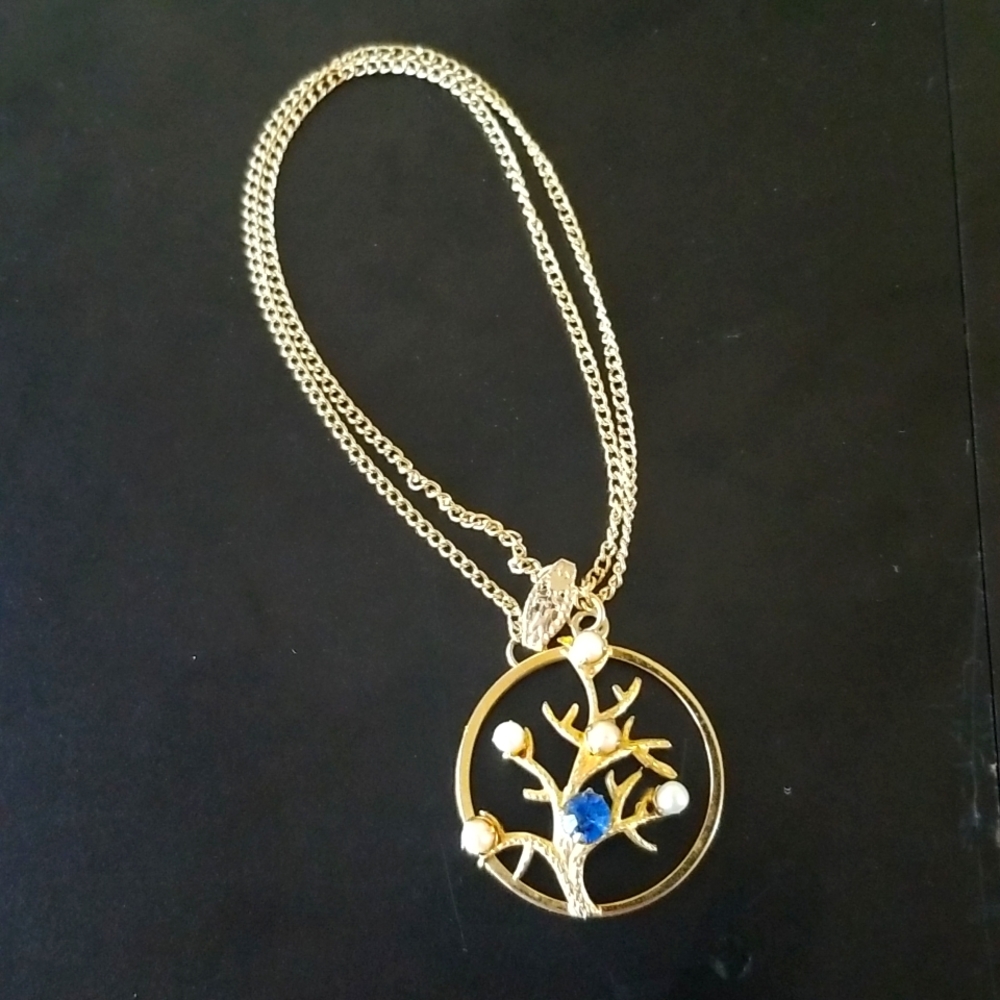 Vintage 1950s Winard 12K Gold Filled Tree of Life Pendant Necklace